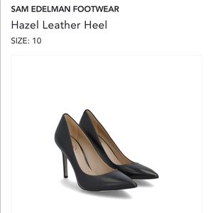 NWT Sam Edelman Black Hazel Leather Heel - Size 10